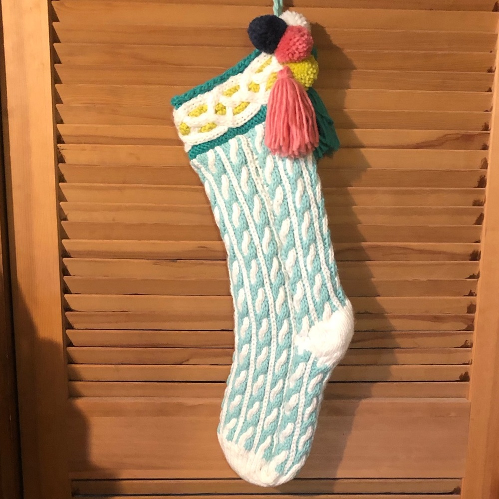 Anthropologie Mint Cableknit Stocking
